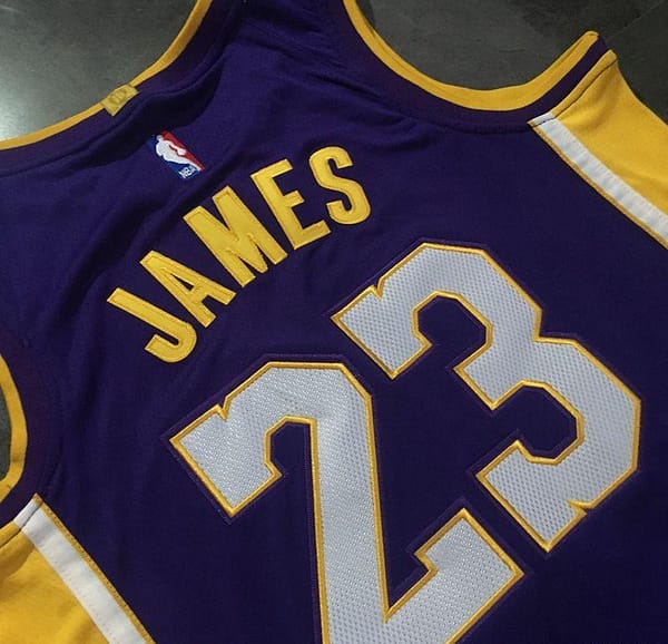 Men's LeBron James Purple Retro Classic Team Jersey - Image 8