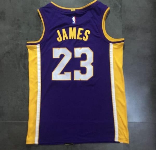 Men's LeBron James Purple Retro Classic Team Jersey - Image 9