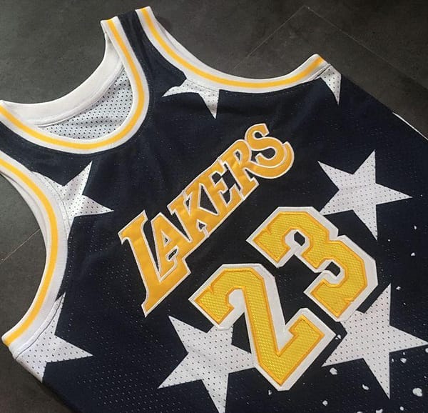 Men's LeBron James Black Retro Classic Team Jersey - Image 9