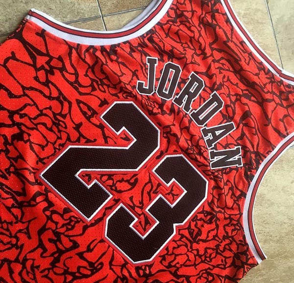 Men's Michael Jordan Red Retro Classic Team Jersey - Image 4