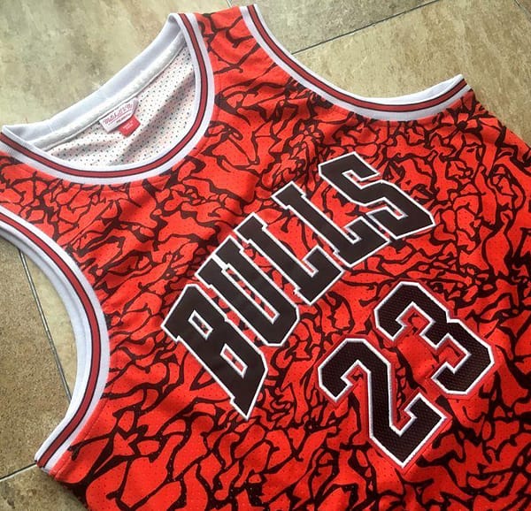 Men's Michael Jordan Red Retro Classic Team Jersey - Image 9