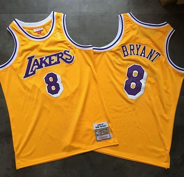 Men's Kobe Bryant Yellow Retro Classic Team Jersey