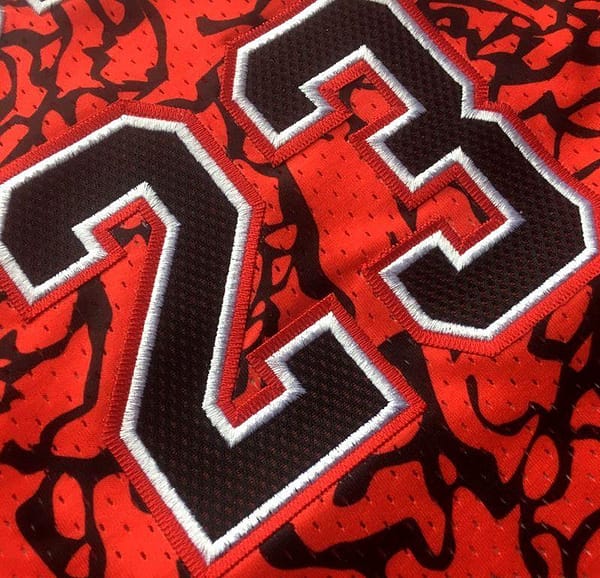 Men's Michael Jordan Red Retro Classic Team Jersey - Image 7