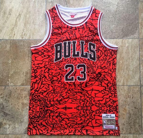 Men's Michael Jordan Red Retro Classic Team Jersey - Image 10