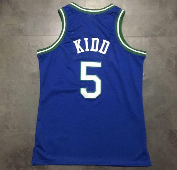 Men's Jason Kidd Blue Retro Classic Team Jersey - Image 5