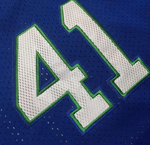 Men's Dirk Nowitzki Blue Retro Classic Team Jersey - Image 4