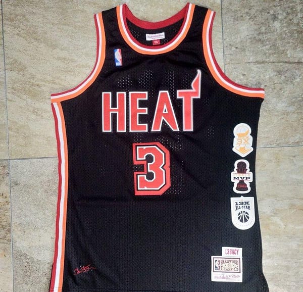 Men's Dwyane Wade Black Retro Classic Team Jersey - Image 10