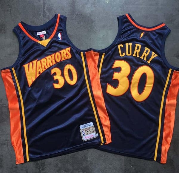 Men's Stephen Curry Navy Blue Retro Classic Team Jersey