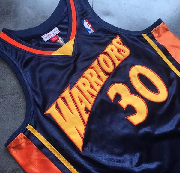 Men's Stephen Curry Navy Blue Retro Classic Team Jersey - Image 3