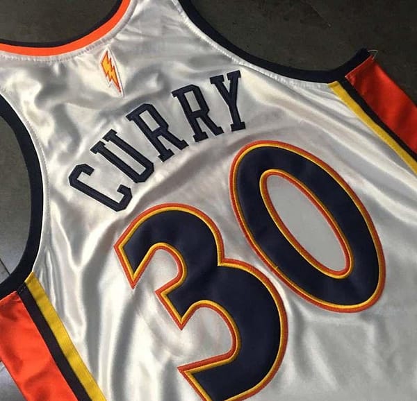 Men's Stephen Curry White Retro Classic Team Jersey - Image 7