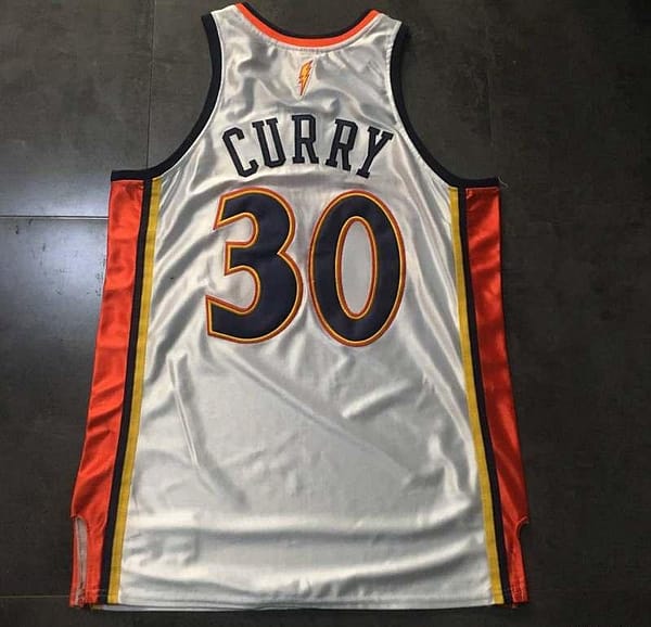 Men's Stephen Curry White Retro Classic Team Jersey - Image 8