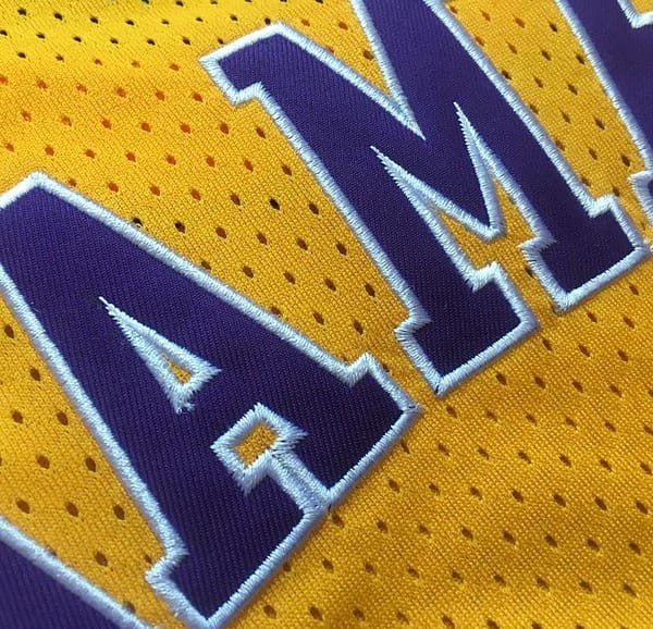 Men's LeBron James Yellow Retro Classic Team Short Sleeve Jersey - Image 8