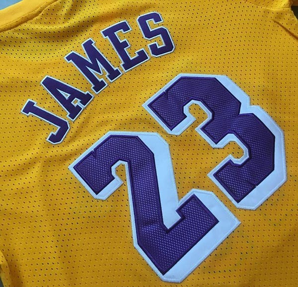 Men's LeBron James Yellow Retro Classic Team Short Sleeve Jersey - Image 10