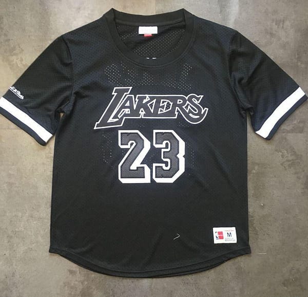 Men's LeBron James Black Retro Classic Team Short Sleeve Jersey