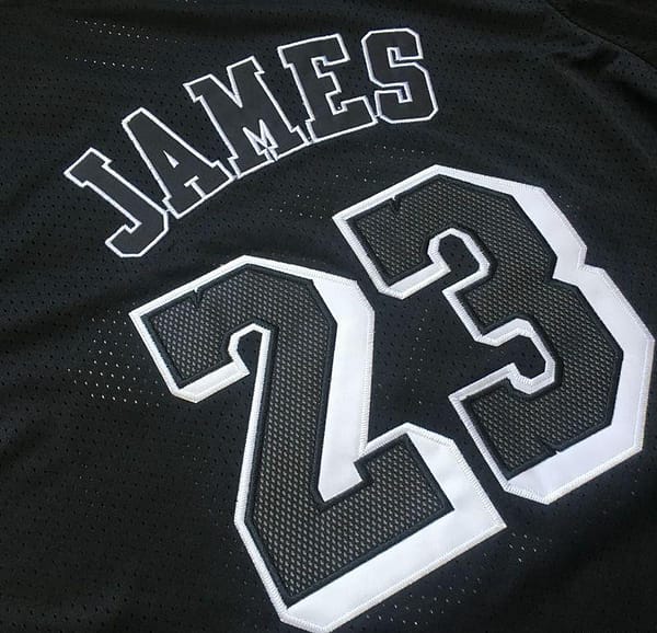 Men's LeBron James Black Retro Classic Team Short Sleeve Jersey - Image 8