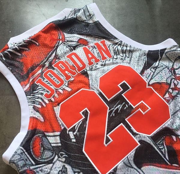 Men's Michael Jordan Gray And Red Retro Classic Team Jersey - Image 8