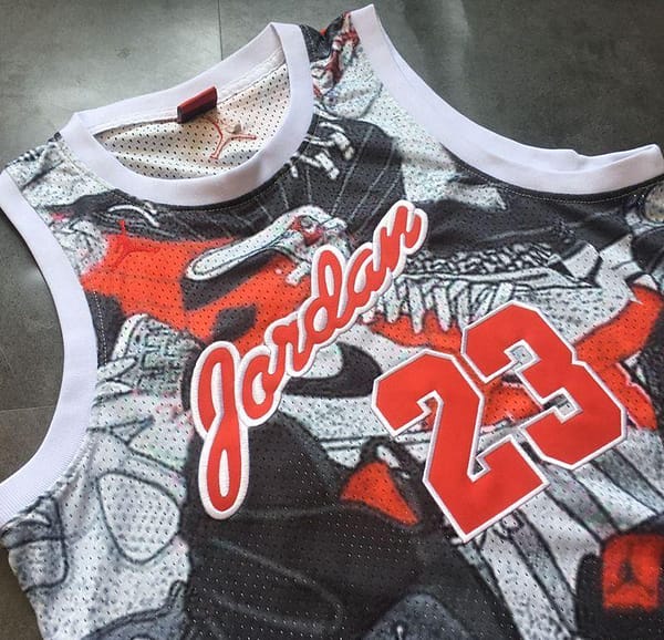 Men's Michael Jordan Gray And Red Retro Classic Team Jersey - Image 10