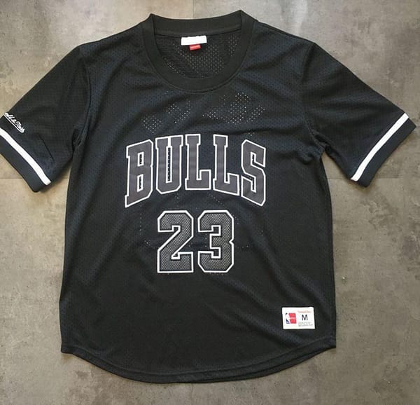 Men's Michael Jordan Black Retro Classic Team Short Sleeve Jersey