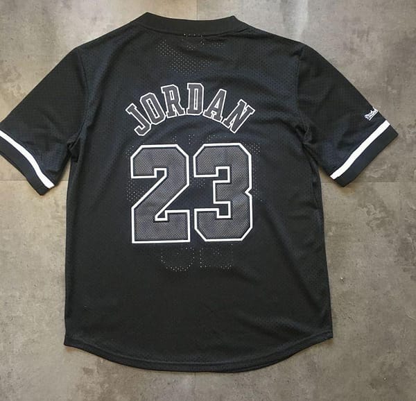 Men's Michael Jordan Black Retro Classic Team Short Sleeve Jersey - Image 2