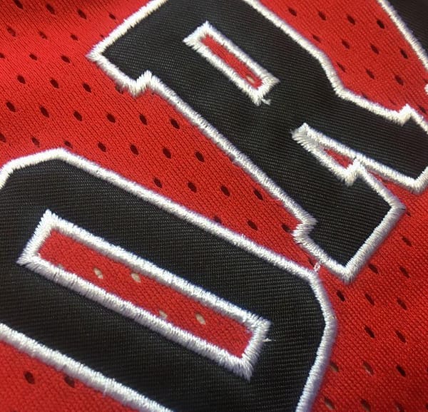 Men's Michael Jordan Red Retro Classic Team Short Sleeve Jersey - Image 4