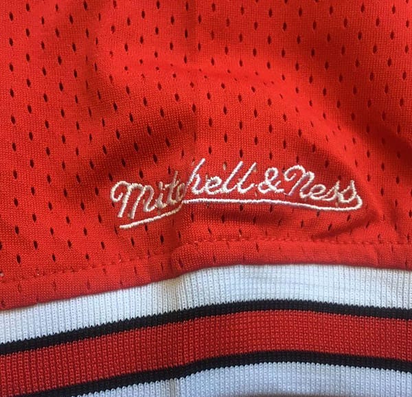Men's Michael Jordan Red Retro Classic Team Short Sleeve Jersey - Image 6