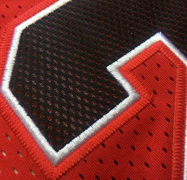 Men's Michael Jordan Red Retro Classic Team Short Sleeve Jersey - Image 9