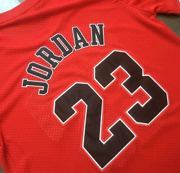 Men's Michael Jordan Red Retro Classic Team Short Sleeve Jersey - Image 10