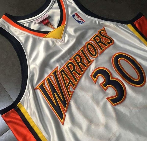 Men's Stephen Curry White Retro Classic Team Jersey - Image 3