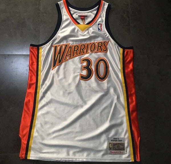 Men's Stephen Curry White Retro Classic Team Jersey - Image 4
