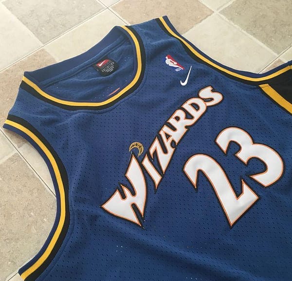 Men's Michael Jordan Blue Retro Classic Team Jersey - Image 5