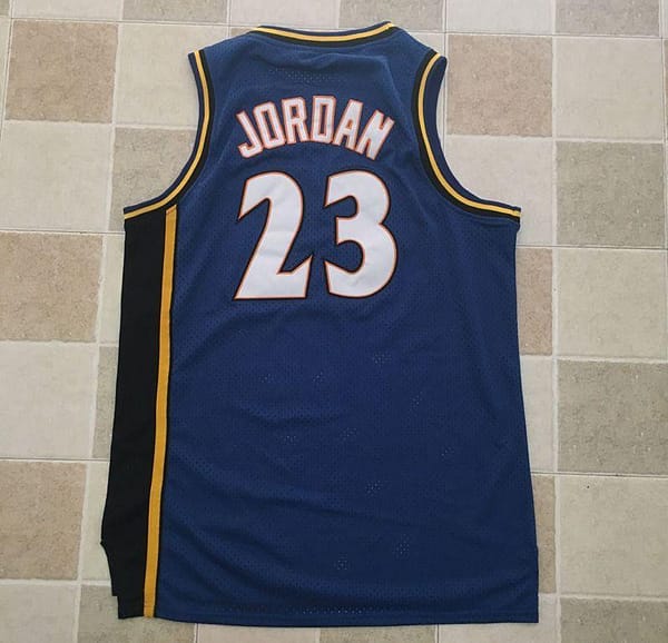 Men's Michael Jordan Blue Retro Classic Team Jersey - Image 3