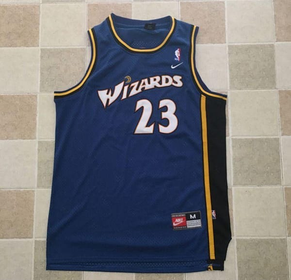 Men's Michael Jordan Blue Retro Classic Team Jersey - Image 4