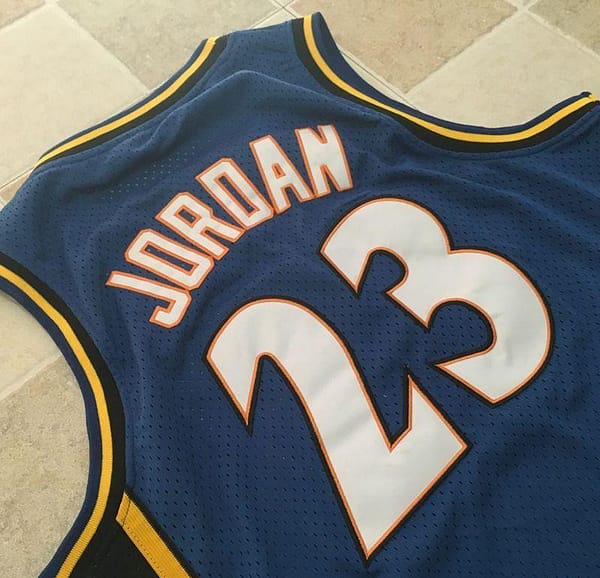 Men's Michael Jordan Blue Retro Classic Team Jersey - Image 7