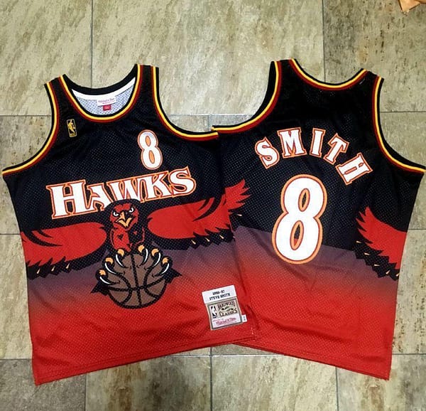 Men's Steve Delano Smith Black And Red Retro Classic Team Jersey