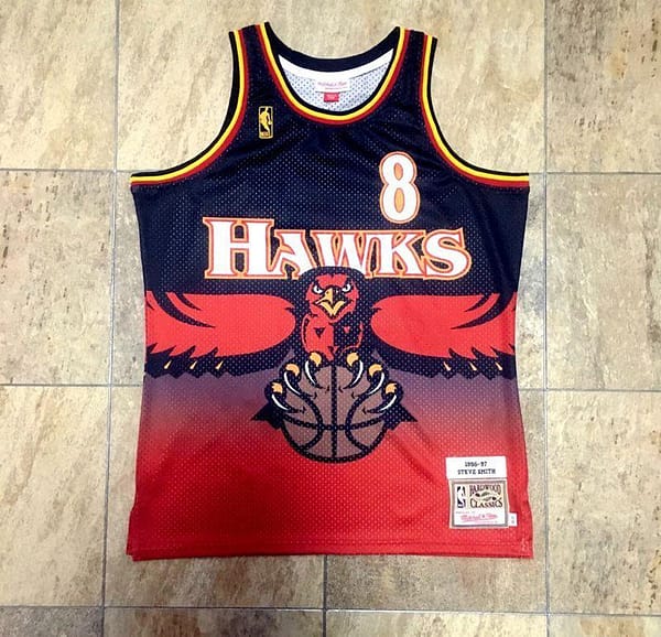 Men's Steve Delano Smith Black And Red Retro Classic Team Jersey - Image 2