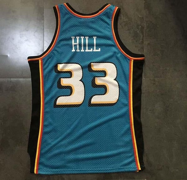 Men's Grant Hill Blue Retro Classic Team Jersey - Image 5