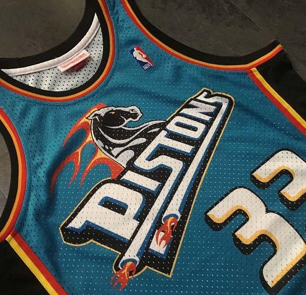 Men's Grant Hill Blue Retro Classic Team Jersey - Image 9