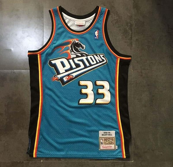 Men's Grant Hill Blue Retro Classic Team Jersey - Image 11