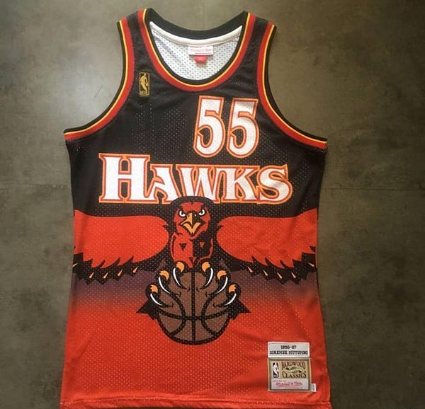Men's Dikembe Mutombo Black And Red Retro Classic Team Jersey - Image 2