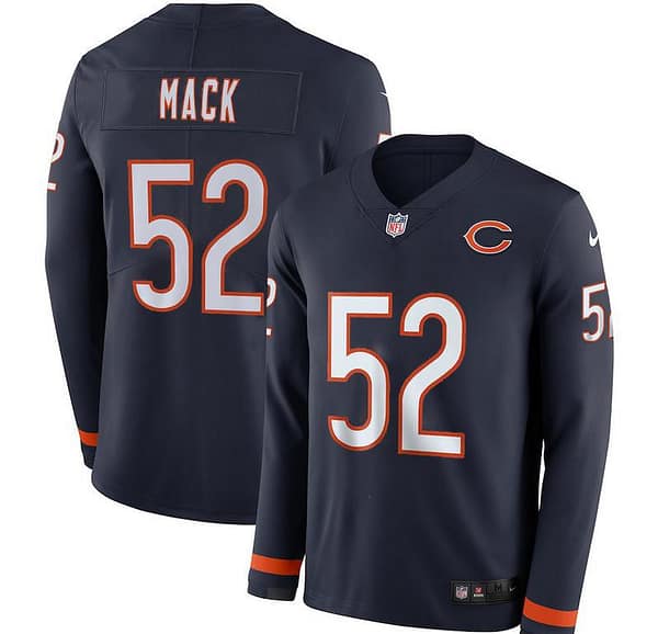Men's Khalil Mack Black Therma Long Sleeve Player Limited Team Jersey
