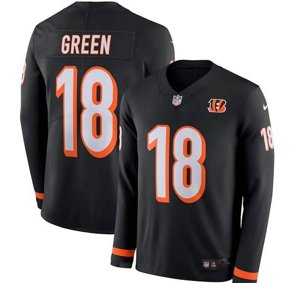 Men's A.J. Green Black Therma Long Sleeve Player Limited Team Jersey