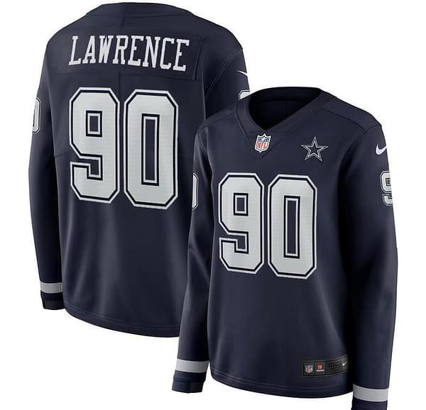 Women's Demarcus Lawrence Black Therma Long Sleeve Player Limited Team Jersey