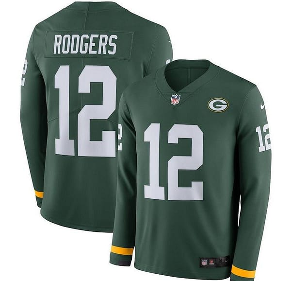 Men's Aaron Rodgers Green Therma Long Sleeve Player Limited Team Jersey