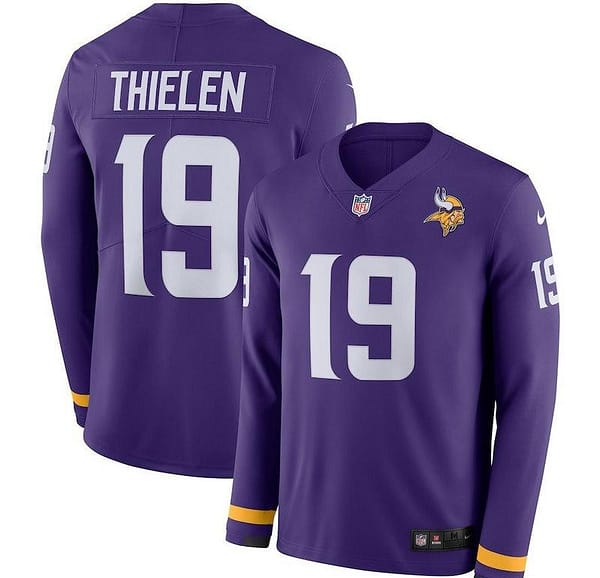 Men's Adam Thielen Purple Therma Long Sleeve Player Limited Team Jersey