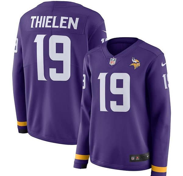 Women's Adam Thielen Purple Therma Long Sleeve Player Limited Team Jersey