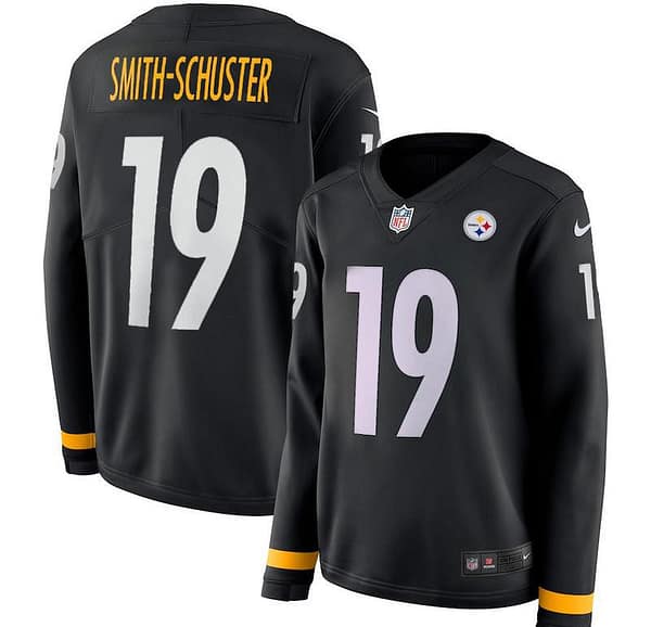 Women's JuJu Smith-Schuster Black Therma Long Sleeve Player Limited Team Jersey