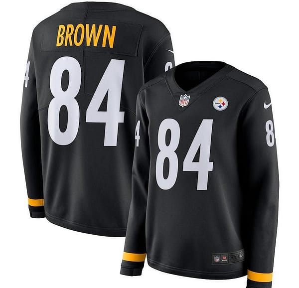 Women's Antonio Brown Black Therma Long Sleeve Player Limited Team Jersey