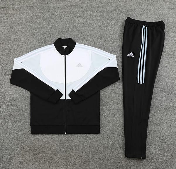 23/24 Adidas White/Black Full Zipper Hooide Jacket+Pants - Image 21