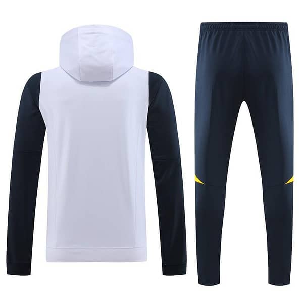 23/24 Real Madrid White Hoodie Half Zipper Jacket+ Pants - Image 7