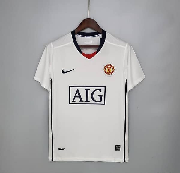 Retro Manchester United 08/09 League Edition away White Soccer Jersey